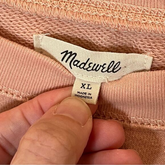 Madewell Gathered Puff-Sleeve Sweatshirt in Muted Shell size XL - Picture 7 of 13